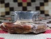 Atq Navajo 卍 & Butterfly Stamped Ingot Silver Cuff  c.1920～