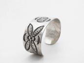 Atq Navajo 卍 & Butterfly Stamped Ingot Silver Cuff  c.1920～