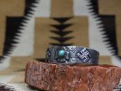 Atq Arrows Stamped 卍 & T-bird Applique Cuff in Silver c.1930