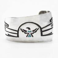 【Kee Joe Benally】Navajo T-bird Inlay & Overlay Cuff  c.1960～