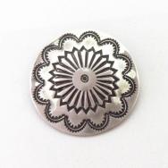【Sam Roanhorse】 Vintage Stamped Silver Concho Pin  c.1955～
