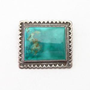 【Austin Wilson】 Navajo Vintage Square Turquoise Pin  c.1950