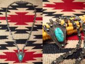 Antique Stamped Arrowhead Shape Fob & Chain Necklace c.1935～