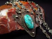 Antique Stamped Arrowhead Shape Fob & Chain Necklace c.1935～