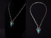 Antique Stamped Arrowhead Shape Fob & Chain Necklace c.1935～