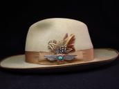 Antique Navajo Thunderbird Shaped Silver Pin w/TQ  c.1930～