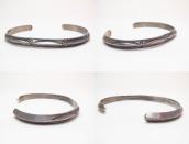 Vtg Navajo Stamped Narrow TriangleWire Cuff Bracelet c.1955～