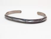 Vtg Navajo Stamped Narrow TriangleWire Cuff Bracelet c.1955～