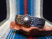 Antique Concho & Horse Patched Silver Cuff Bracelet  c.1940