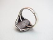 Antique Navajo Split Shank Silver Ring w/Green TQ  c.1940～