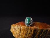 Antique Navajo Split Shank Silver Ring w/Green TQ  c.1940～