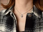 Atq Stamped Thunderbird Applique Heart Top Necklace  c.1935～