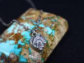 Atq Stamped Thunderbird Applique Heart Top Necklace  c.1935～