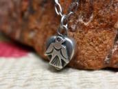 Atq Stamped Thunderbird Applique Heart Top Necklace  c.1935～