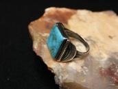 Vtg Navajo Split Shank Silver Ring w/Sq. Turquoise  c.1940～