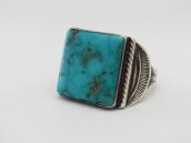 Vtg Navajo Split Shank Silver Ring w/Sq. Turquoise  c.1940～