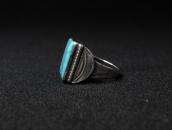 Vtg Navajo Split Shank Silver Ring w/Sq. Turquoise  c.1940～