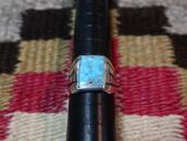 Vtg Navajo Cast Silver Men's Ring w/Sq. Turquoise  c.1965～