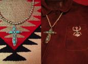Horace Iule Zuni Vintage Cross Fob Beads Necklace