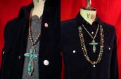 Horace Iule Zuni Vintage Cross Fob Beads Necklace