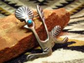 Vintage Roadrunner Pin with Turquoise  c.1960
