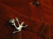 Vintage Roadrunner Pin with Turquoise  c.1960