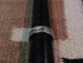 Antique Navajo Filed & Stamped Ingot Silver Ring  c.1930～