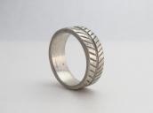 Antique Navajo Filed & Stamped Ingot Silver Ring  c.1930～