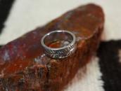 Antique Navajo Filed & Stamped Ingot Silver Ring  c.1930～