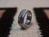 Antique Navajo Filed & Stamped Ingot Silver Ring  c.1930～
