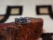 Antique Navajo Filed & Stamped Ingot Silver Ring  c.1930～