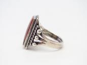 Vintage Navajo Silver Men's Ring w/Sq. PetrifiedWood c.1945～