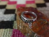 Antique Hopi or Navajo Stamped Silver Narrow Ring  c.1935～