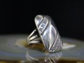 Vintage Navajo Hollow Form Face Ketoh Ring in Silver c.1950～