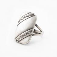 Vintage Navajo Hollow Form Face Ketoh Ring in Silver c.1950～