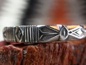 【Thomas Curtis】 Filed & Stamped Heavy Silver Cuff Bracelet