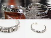 【Thomas Curtis】 Filed & Stamped Heavy Silver Cuff Bracelet