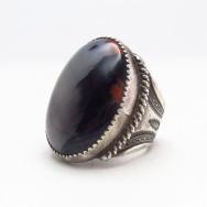 【Ralph Tawangyaouma】Hopi Atq PetrifiedWood Men's Ring c.1940