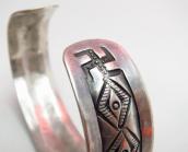 Antique Repoused & 卍 Stamped Silver Cuff Bracelet  c.1910