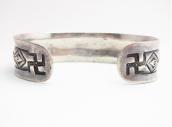 Antique Repoused & 卍 Stamped Silver Cuff Bracelet  c.1910