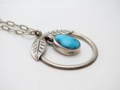 Old Navajo Hoop Top w/Leaf & BisbeeTurquoise Necklace c.1975