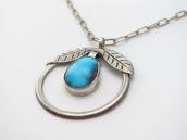 Old Navajo Hoop Top w/Leaf & BisbeeTurquoise Necklace c.1975