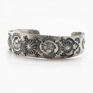 【GARDEN OF THE GODS】T-Bird 卍 Stamped Coin Silver Cuff c.1930