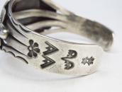 Vintage Navajo Silver Cuff w/High Dome PetrifiedWood c.1945～