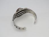 Vintage Navajo Silver Cuff w/High Dome PetrifiedWood c.1945～