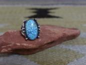 Antique Navajo Split Shank Ring w/No.8 Turquoise c.1935～