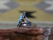 Antique Navajo Split Shank Ring w/No.8 Turquoise c.1935～