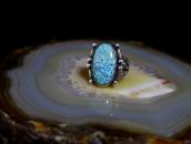 Antique Navajo Split Shank Ring w/No.8 Turquoise c.1935～