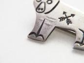 Atq Crossed Arrows Stamped Small Bear Pin in Silver c.1925～