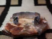 Vtg Basket Weaving Pattern Cast Silver Cuff Bracelet c.1940～